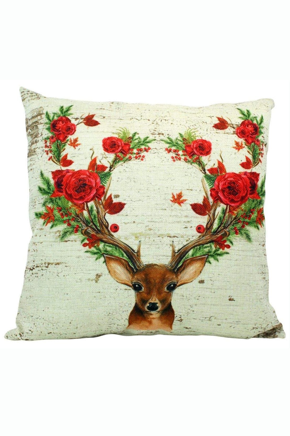 18'' Elife Polyester Merry Christmas Cushion Cover artificial Deer Pillow Case 18'' Elife Polyester Merry Christmas Cushion Cover artificial Deer Pillow Case